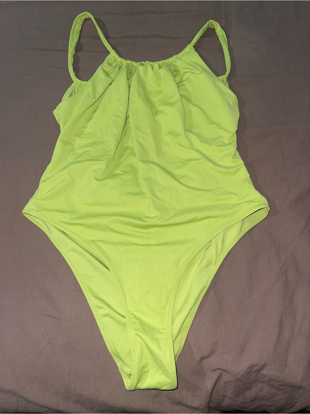 Zara Lime Green One-Piece Swimsuit